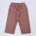 thumbnail image 5 of LIIPEE Girl Boy Casual Pants Elastic Waist Wide Leg Plaid Trousers Toddler Leisure Vacation Stretch Street Outdoor Hiking Pants,Red,3-4 Years, 5 of 9