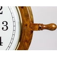 thumbnail image 4 of Nagina International Nautical Hand Crafted Wooden Ship Wheel with Quartz Times Wall Clock - Pirate Nursery Home Decor (24 Inches, White Dial Face), 4 of 6