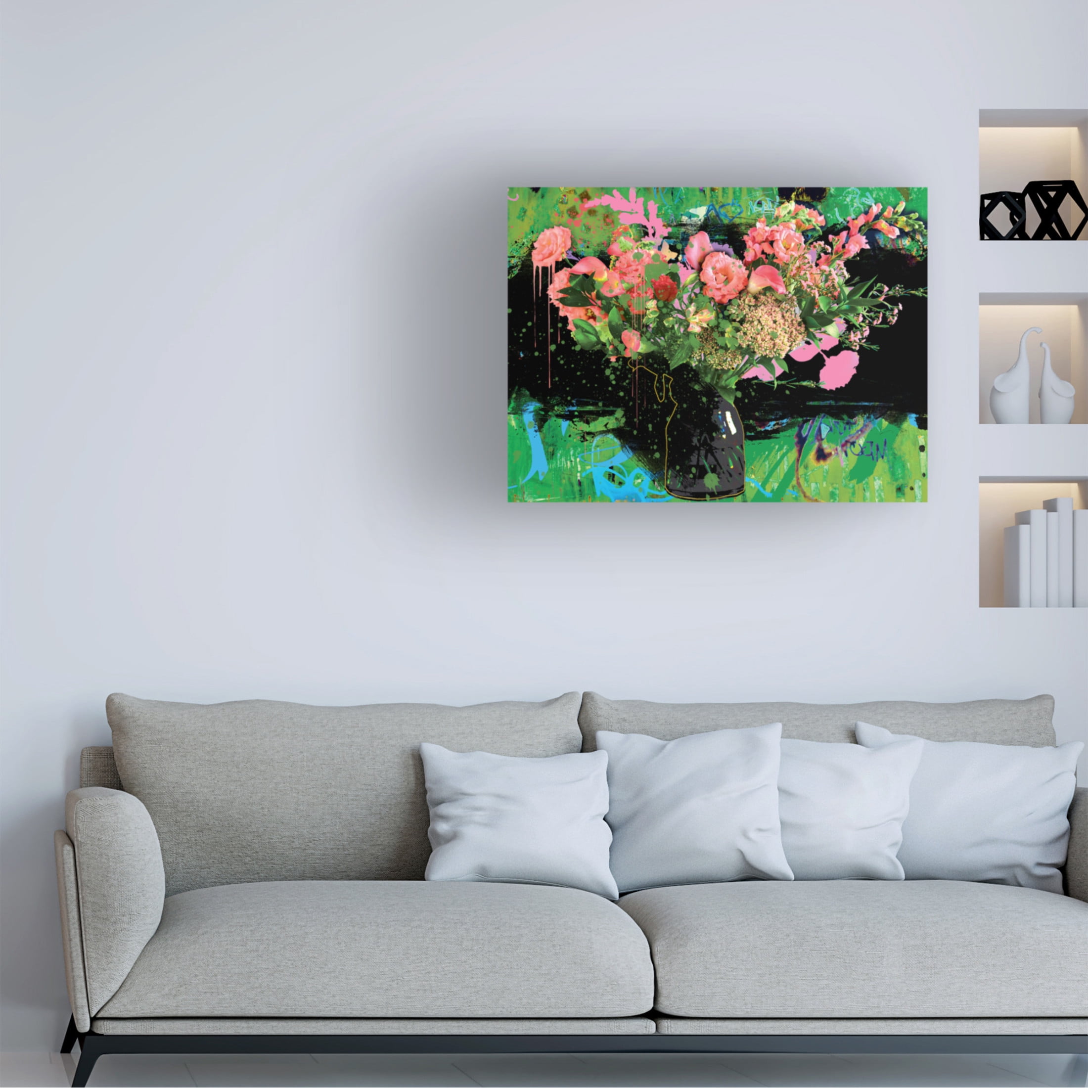 Canvas Wall Art - Porter Hastings 'Urban Bouquet 12' Wall Art for Living Room, Bedroom, or Office Décor by Trademark Fine Art - 24 x 18 Inches