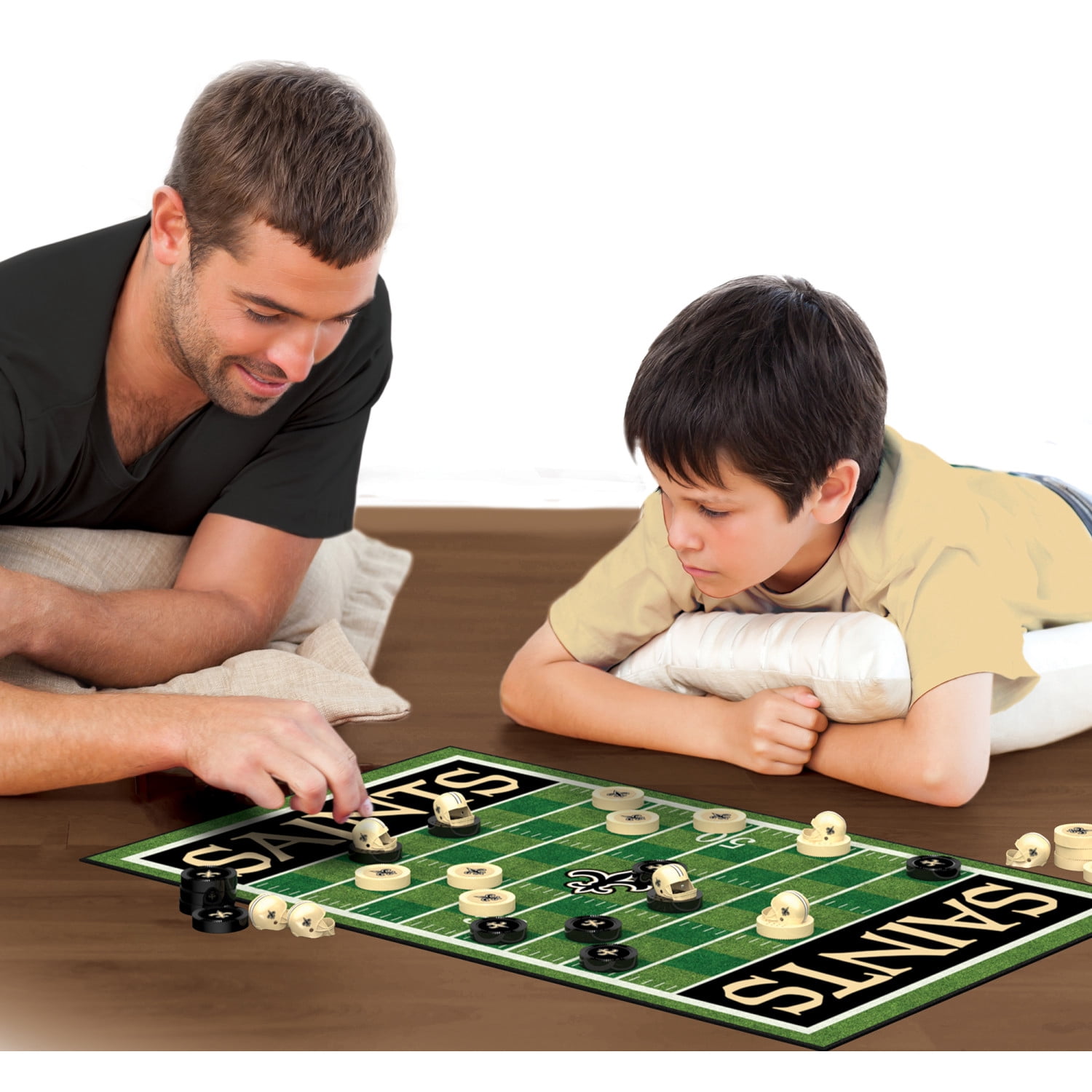 MasterPieces - NFL  Checkers, Officially Licensed New Orleans Saints Football Board Game for 2 Players, Family Fun for Kids & Adults