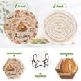 thumbnail image 4 of Yayeee 6 PCS Drink Coasters with Holder Set Woven Absorbent Round Tabletop Hot Pad, Campfire Pattern, 4 of 7