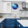 thumbnail image 3 of 12 Inch Silent Blue Wall Clocks Battery Operated for Bedroom Blue Glass Wall Clock for Living Room Kitchen Decor, 3 of 14