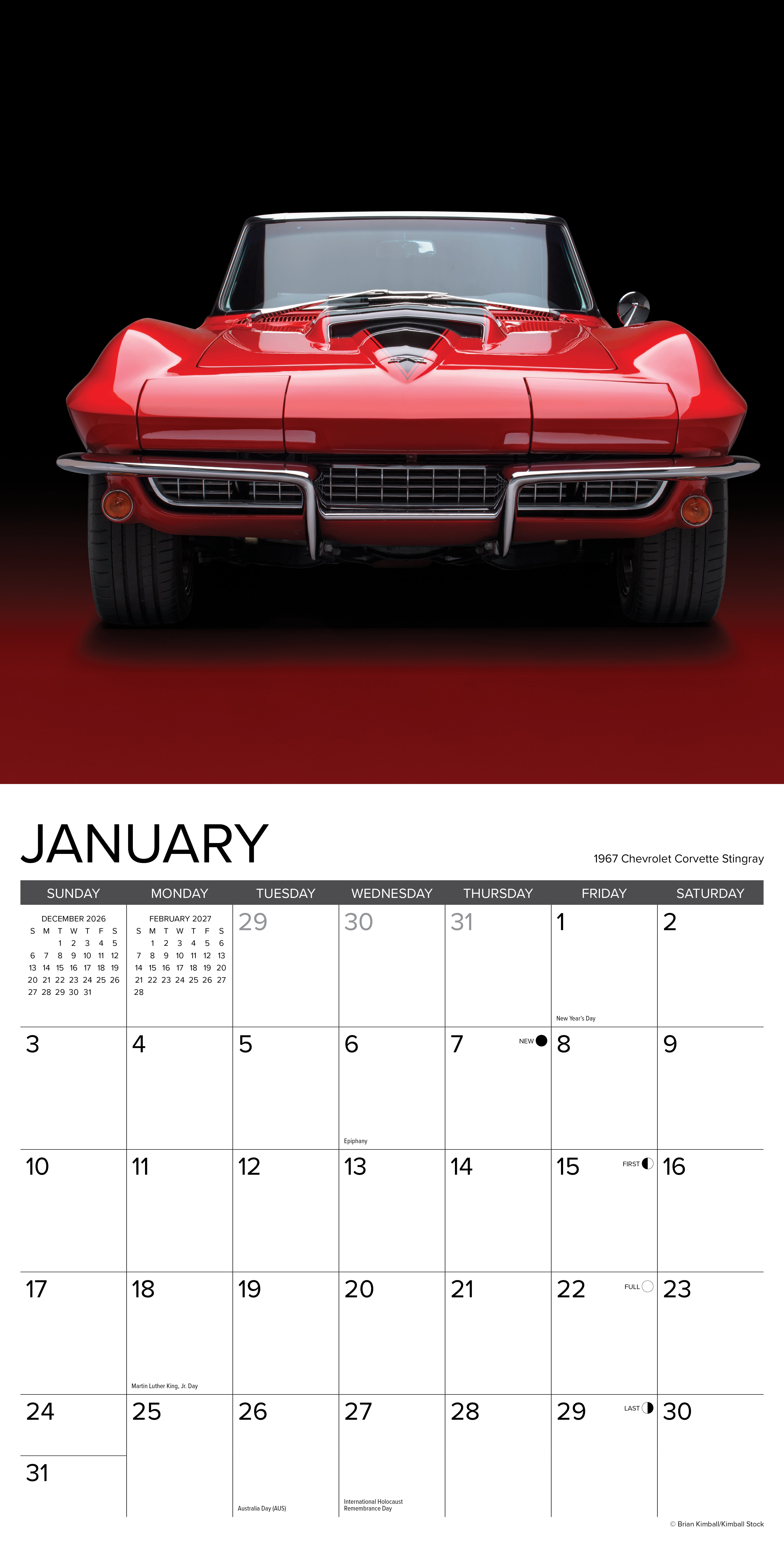 Willow Creek Press, Classic Cars 2027 Wall Calendar