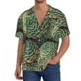 thumbnail image 3 of KLL Succulents Print Men's Shirt Short Sleeve Button Down Summer Cuba Beach Shirts- XX-Large, 3 of 7