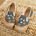 thumbnail image 2 of Fesfesfes Women Shoes Round Toe Ethnic Style Embroidered Lightweight Shoes Soft Comfortable And Breathable Retro Shoes 38(6-6.5), 2 of 4
