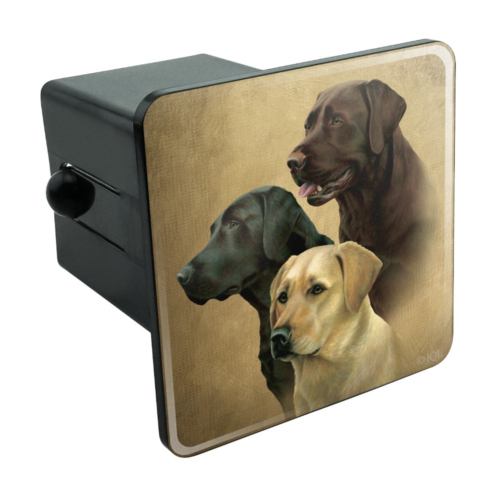 Labrador Retriever Trio Dogs Portrait Tow Trailer Hitch Cover Plug