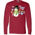 thumbnail image 3 of Inktastic Just Chillin' This Christmas Fun Snowman in Top Hat Long Sleeve T-Shirt, 3 of 5
