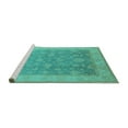 thumbnail image 2 of Ahgly Company Machine Washable Indoor Round Oriental Turquoise Blue Traditional Area Rugs, 7' Round, 2 of 4