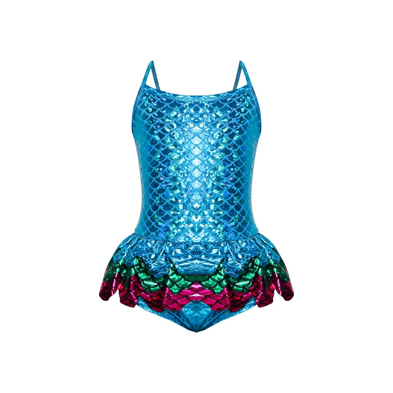 Kid Girls Swimwear One-piece Swimsuits Mermaid Fish Scales Bathing Swimming Suit