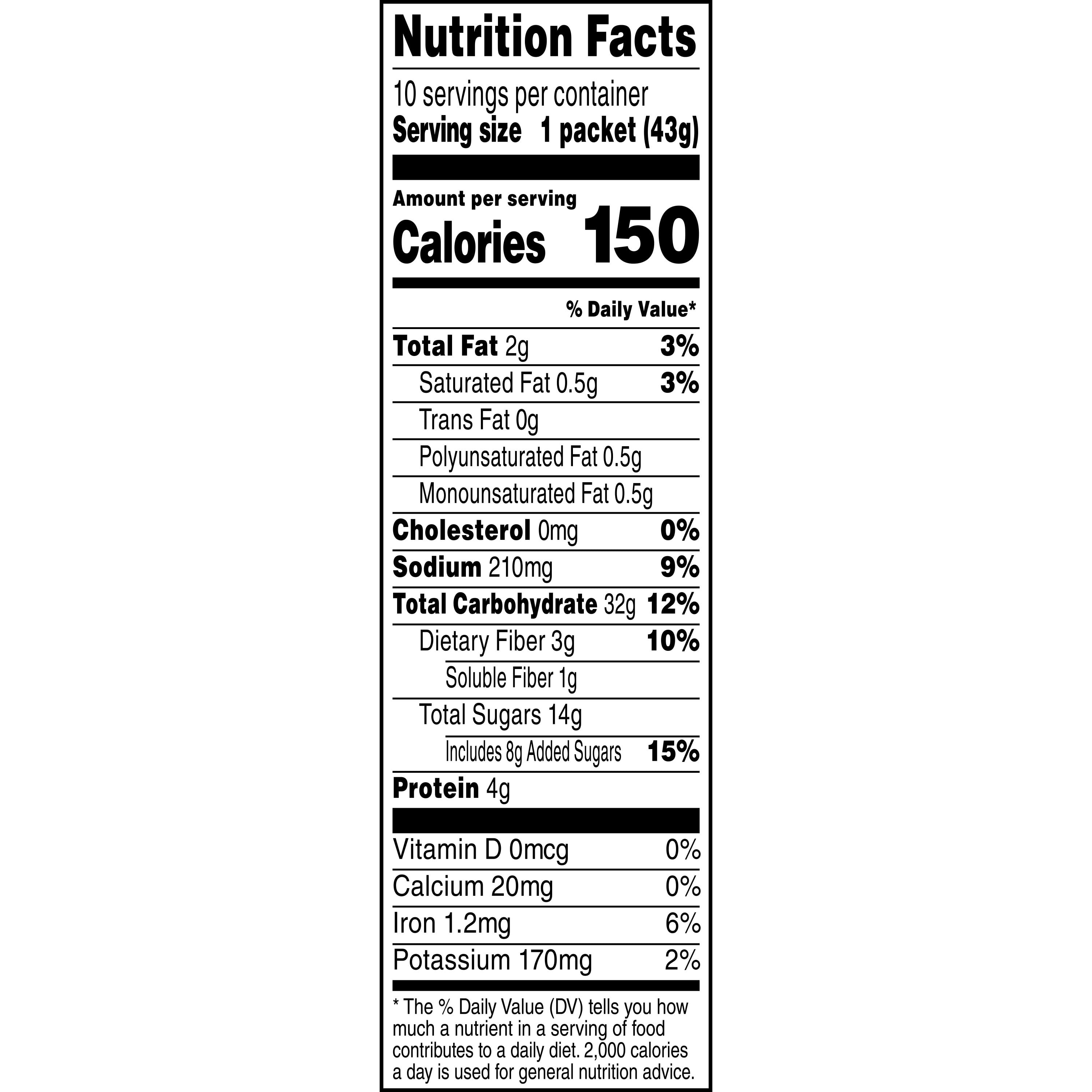 Quaker Instant Oatmeal Raisins & Spice 1.51 oz 10 Packets