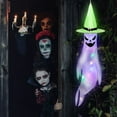 thumbnail image 5 of Vikakiooze 2023 Halloween Decorations Halloween Polyester Ghost Flag Halloween Home Decoration Glowing Ghost Face Wind Flag, 5 of 6
