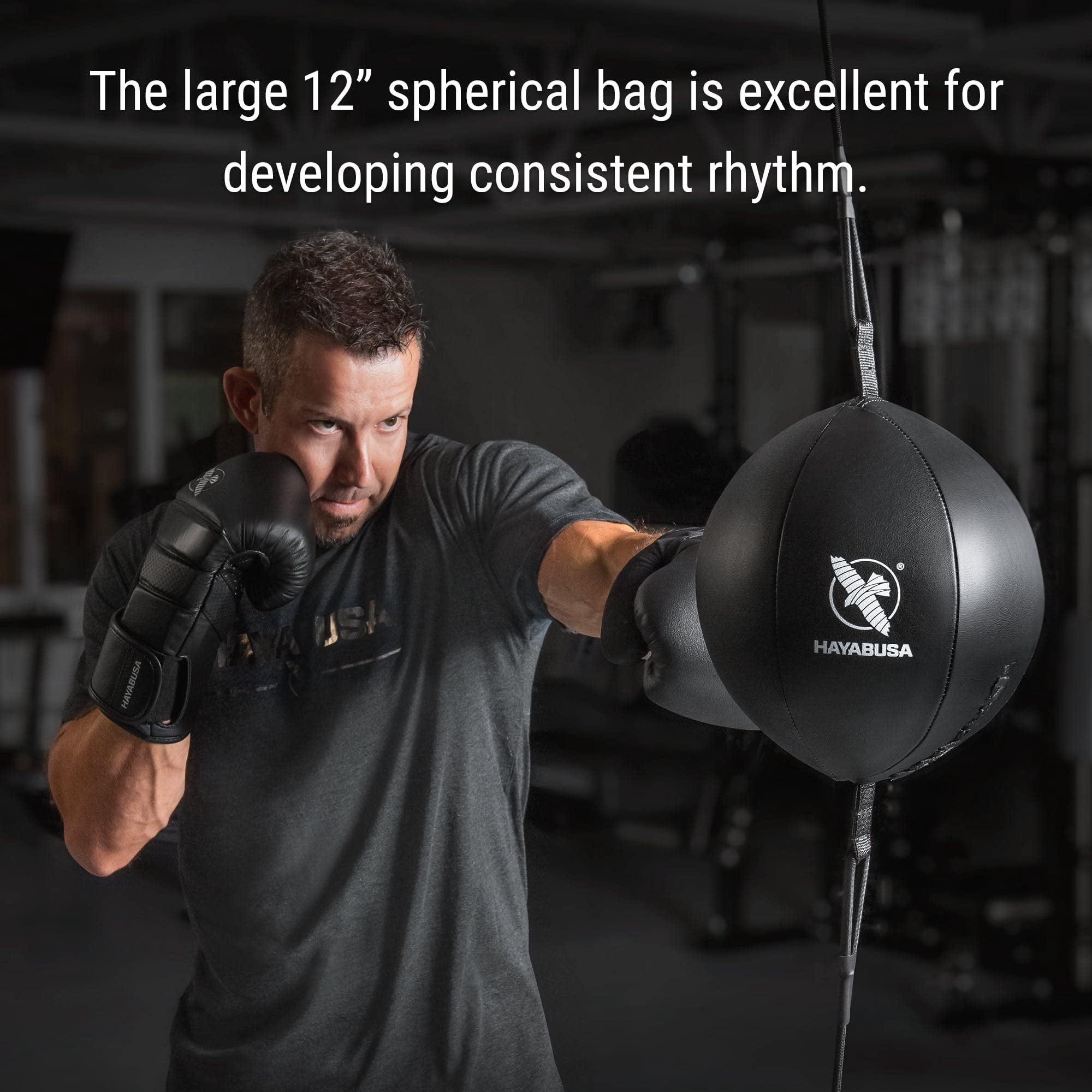 Hayabusa Double Ended Bag Classic Sphere - Black, 12 Inches