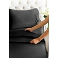 thumbnail image 4 of CGK Linens 3-Piece Extra Deep Pocket Sheet Set - Twin Size Breathable & Cooling Bed Sheets Fits 18"-24" Mattresses, Black, 4 of 7