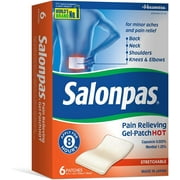 Salonpas Pain Relieving Gel-Patch-Hot Patches 6 Each (Pack of 6)