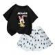 thumbnail image 4 of Conjunto de 2 piezas de camiseta y falda de algodón para niña, falda tutú de princesa de ballet esponjosa, traje de falda de encaje para fiesta de cumpleaños y boda, 4 of 5