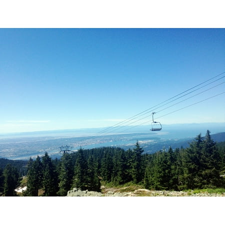 Canvas Print Summer Mountain Vancouver Ski Lift Mt Seymore Stretched Canvas 10 x