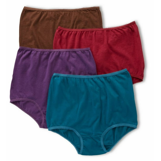 helling Wegversperring Trots Women's Teri 122 Cotton Full Cut Brief Panties - 4 Pack (Jewel 14) -  Walmart.com