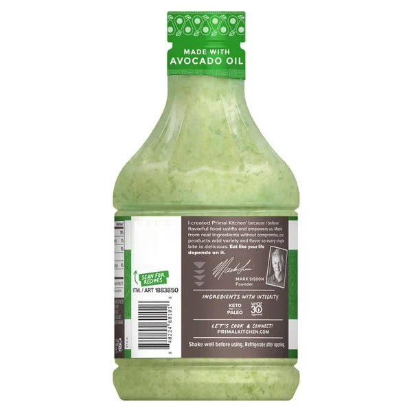 Primal Kitchen Avocado Lime Dressing, Salad Dressing, 31 Ounce Bottle -  Walmart.com