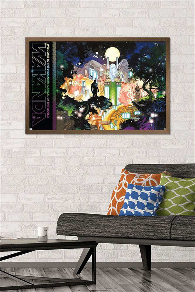 Marvel: Hero Lands - Wakanda 2 Wall Poster, 22.375" x 34" Framed