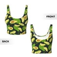 thumbnail image 5 of Haiem Fresh Avocado Pattern Womens Sports Bra - U Neck Padded Low Impact Yoga Bra Workout Crop Top Gym Moisture-Wicking Workout Vest -Small, 5 of 9