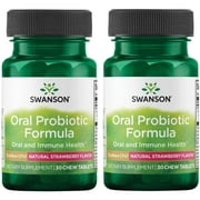 Swanson Oral Probiotic Formula - Natural Strawberry Flavor  2 Pack