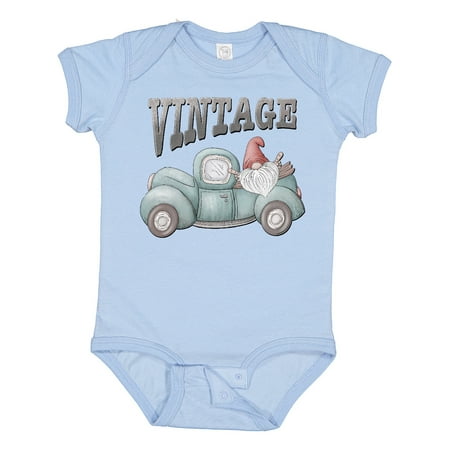 

Inktastic Vintage Pickup Truck with Gnome Gift Baby Boy or Baby Girl Bodysuit