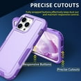 thumbnail image 5 of Compatible with iPhone 15 Pro Case, Shockproof Heavy Duty Dual Layer Outdoor Military Drop Protection Dustproof Armor Cover Hybrid Rugged Sports Matte Phone Case for iPhone 15 Pro, Purple, 5 of 6