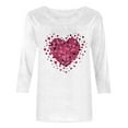 thumbnail image 4 of Valentines Shirts for Womens Funny Love Heart Tops 3/4 Sleeve Summer Casual Crew Neck Plus Size Clothes, 4 of 4