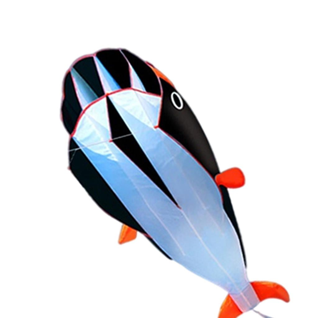 DimyFew 3D Dolphin Kite Childhood Dolphin Orange Soar Priceless Parafoil Gift for Sports black