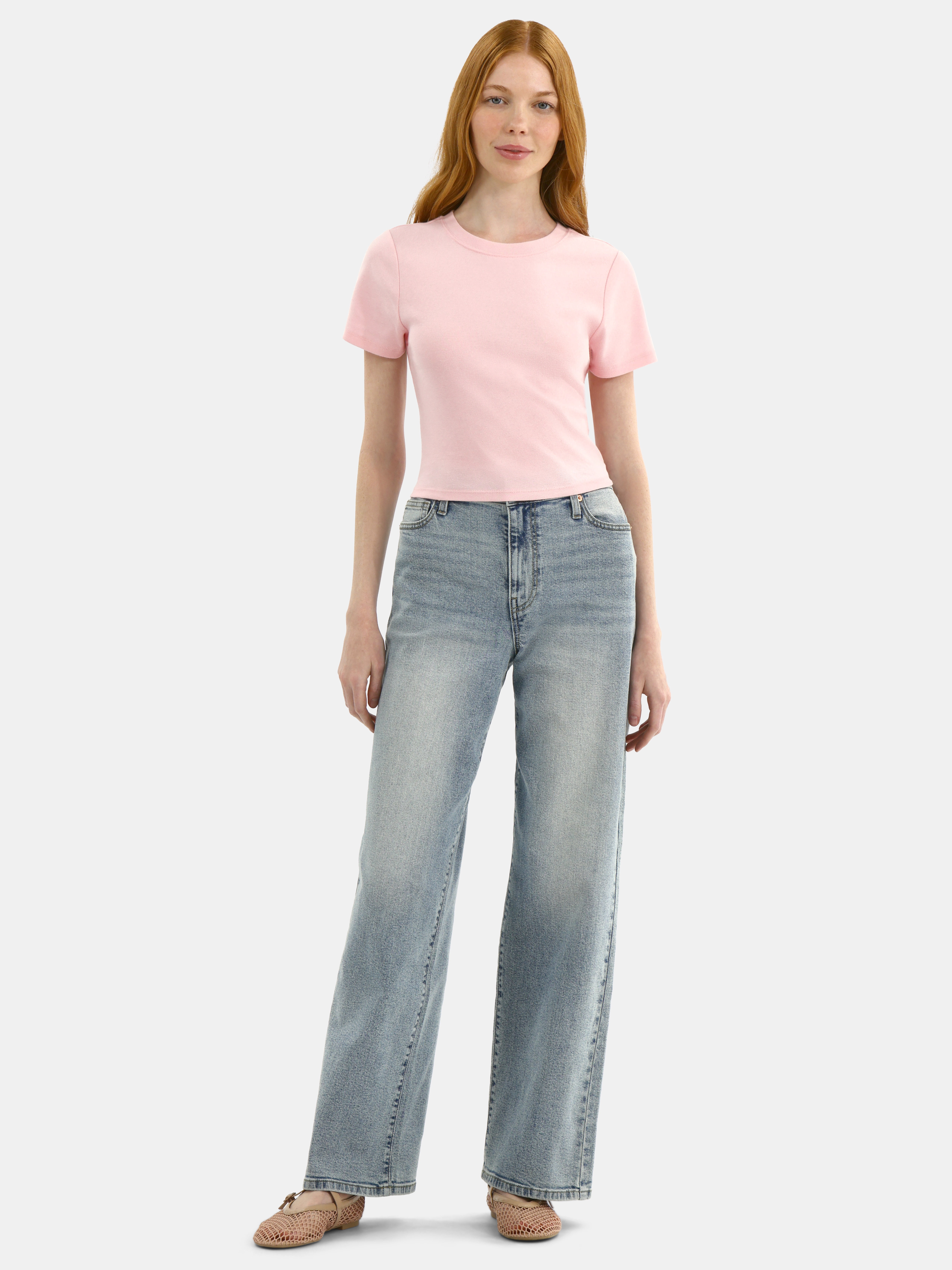 No Boundaries Cotton Crew Cropped Tee, Women's