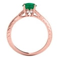 thumbnail image 4 of Mauli Jewels Rings for Women 0.85 Carat Diamond And Emerald Ring 4-prong 14K Rose Gold, 4 of 7