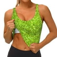 thumbnail image 2 of Sikiie Lime green glitter Print Strappy Sports Bra for Women Padded Push Up Sports Bra Athletic Running Sports Bra Workout Bra Yoga Bra, 2 of 5