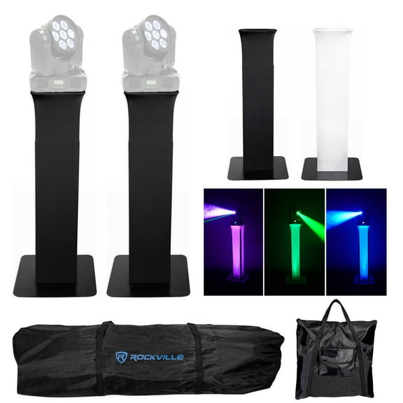 2 Totem Light Stands Black White Scrims For 2 American DJ INNO COLOR BEAM QUAD 7