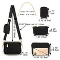 thumbnail image 6 of UTO Small Crossbody Bag for Women Nylon 3 in 1 Fashion Multipurpose Handbags Shoulder with Coin Pouch(Black), 6 of 10