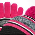 thumbnail image 3 of SGFCWSX Kids Winter Hat Scarf Gloves Set Boys and Girls Fleece Lined Knit Ribbed Gloves Child Beanie Warm Caps 3 Piece Sets Hot Pink Free Size, 3 of 7