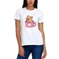thumbnail image 2 of Playera Blanca Camiseta Unisex Capibara Cute, 2 of 5
