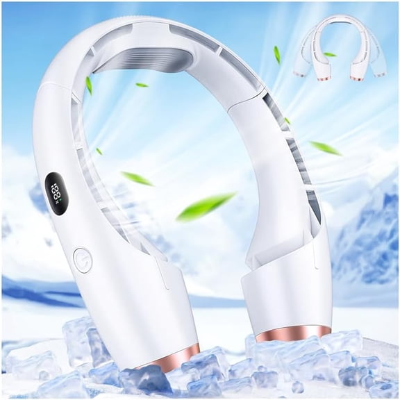 BENGOO Portable Neck Fan, Hands-Free Bladeless, 5 Speeds, 4000 mAh Battery Operated Wearable Personal Fan, Twistable, Rechargeable, Gift for Women Men