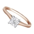 thumbnail image 2 of AFFY Round Shape White Natural Diamond Solitaire Ring In 10k Rose Gold (0.2 cttw) Ring Size-4, 2 of 2