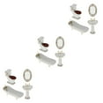 thumbnail image 4 of Vogacara 4pcs White Ceramic Bathroom Set Furniture Kits #2 1/12 Miniature Type1 NO1, 4 of 6
