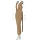 thumbnail image 5 of Vestido Dividido De Damas Vestido ajustado de noche para mujer Vestido sin espalda sexy con escote en V profundo (Caqui S) Cgtredaw para Mujer Caqui T M, 5 of 9