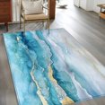 thumbnail image 3 of Abstract Waves Washable Area Rugs 4'x6', Spray Beach Ocean Watercolor Low Pile Throw Living Room Rug Non-Slip Sturdy Edge Binding Carpet for Indoor Entryway Bedside Kitchen, 3 of 9