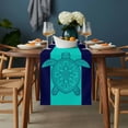thumbnail image 2 of Turtle Mandalas Table Runner - 70 Inch Long, Kitchen Dining Table Runner Dresser Scarves, Boho Modern Abstract Blue Stripe Summer Farmhouse Decor for Coffee Tables Wedding Party Banquet, 2 of 8