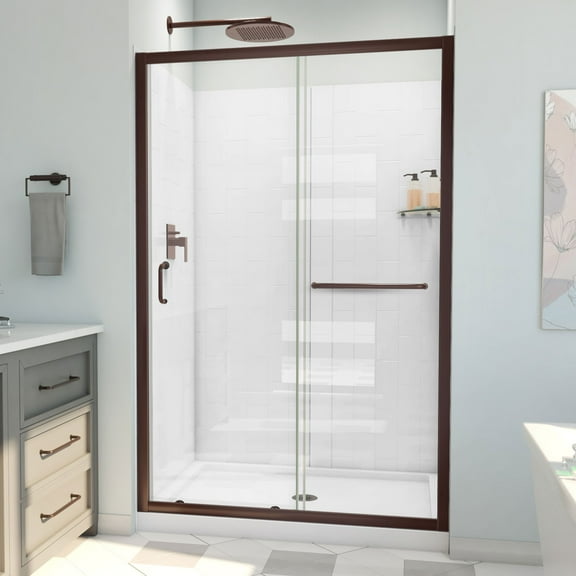DreamLine Infinity-Z 36 in. D x 48 in. W x 78 3/4 in. H Sliding Shower Door Base and Wall Kit