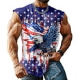 thumbnail image 2 of adaychics Men's Patriotic Tank Tops American Flag Eagle Summer Patriotic Vests Fashion Sleeveless Shirts for Gym, 2 of 6