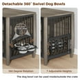 thumbnail image 3 of GIKPAL Dog Crate Furniture with Dual Rotating Bowls, Wooden Indoor Dog Kennel for Large Dogs, Sturdy Pet Crate Cage End Table, Brown, 3 of 7