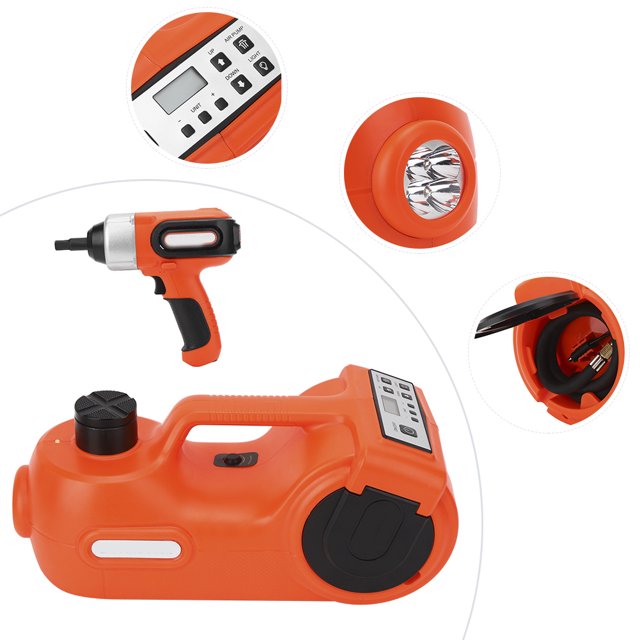 Juego de gato hidráulico, herramienta de reparación de neumáticos de automóvil 3 en 1 DC12V 5T Gato de automóvil Logre más