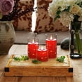 thumbnail image 5 of Homemory Flickering Flameless Candles with String Lights, Christmas Battery Operated Candles, Embedded String Lights LED Candles, Unbreakable Plexiglass Candles with Remote, Set of 3, Red, 5 of 7