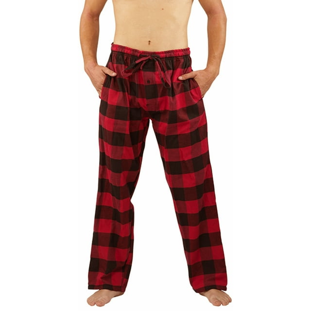 NORTY Mens Big & Tall Flannel Pants Adult Male Pajamas Lounge Wear Red