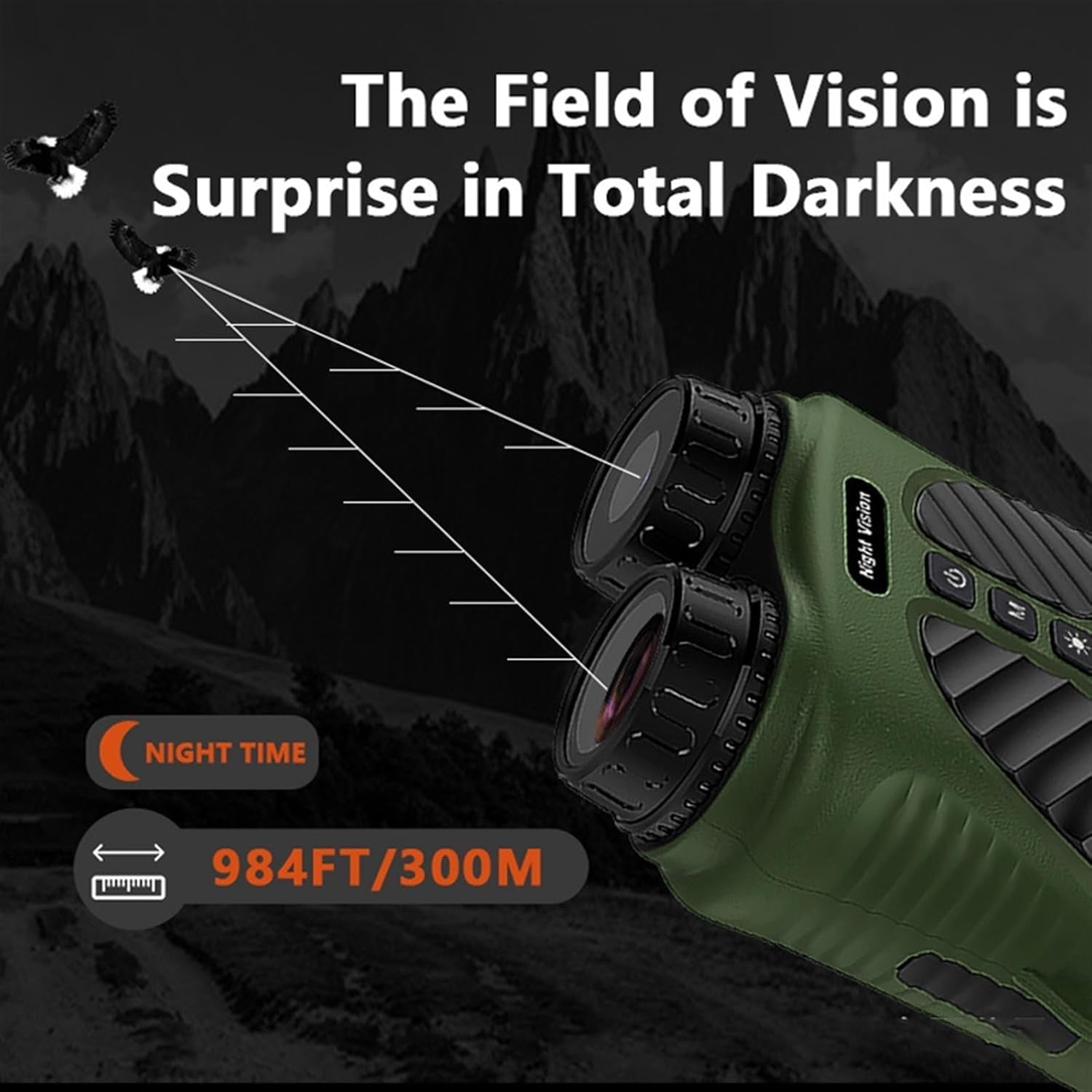 Night Vision Binoculars for Adults, Night Vision Binocular Device 2.5K HD Infrared Digital Camping Telescope 8X Zoom Outdoor Night Vision Goggles for Hunting & Camping (Green 1)