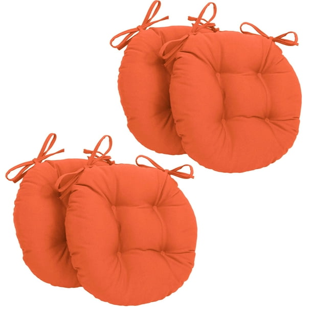 Cojín redondo Pillow Blazing Needles para silla, 41 cm, color mandarina, paquete de 4